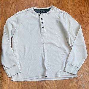 G.H. Bass & Co. Men's Beige Long Sleeve Henley